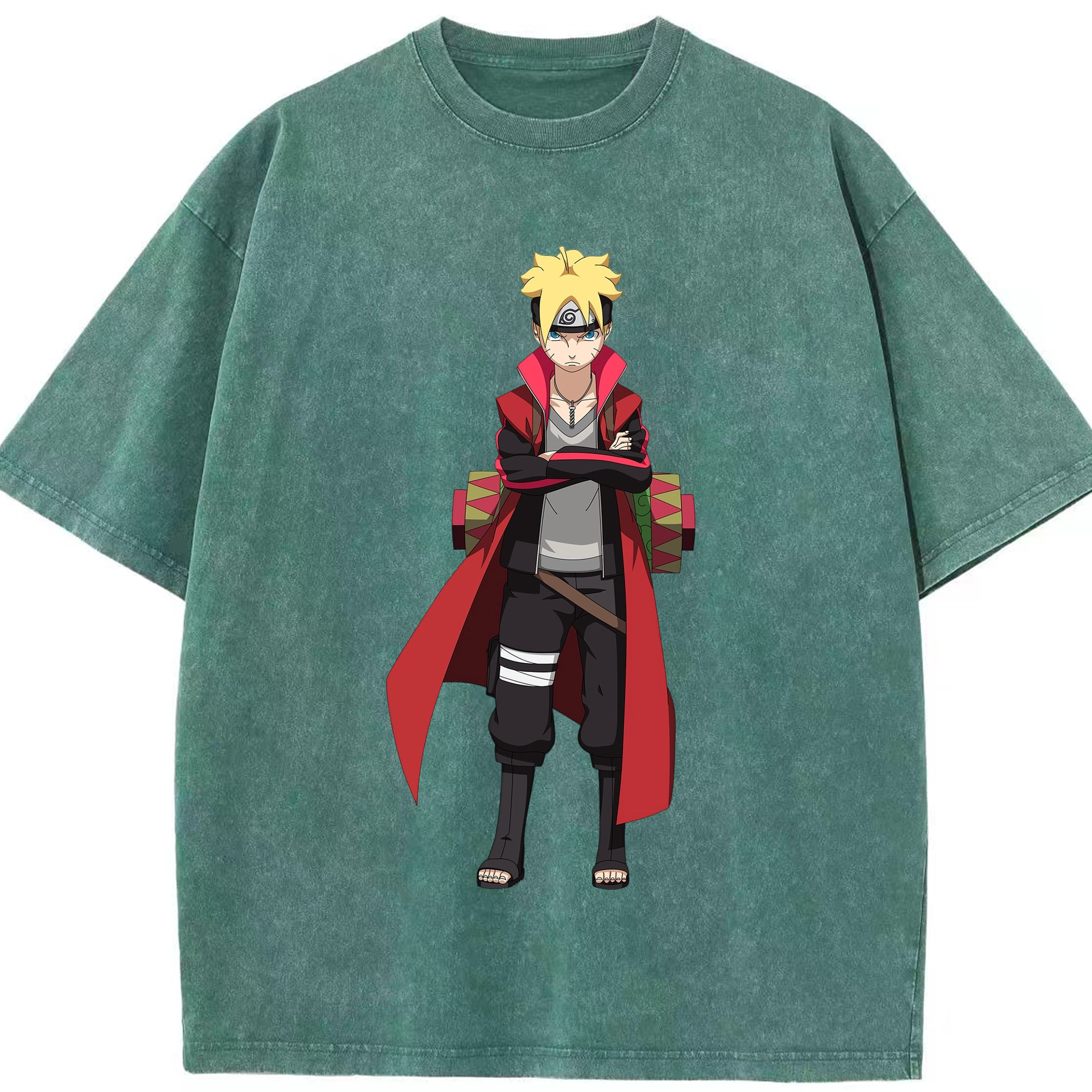 （画像用） NARUTO -ナルト- うずまき ボルト Uzumaki Boruto 綿100% ヴィンテージ風 半袖Tシャツ（フロントプリント）